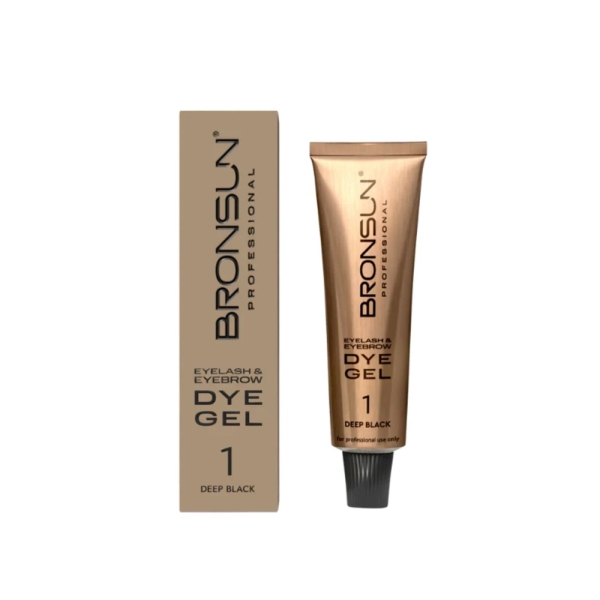 Ripsme- ja kulmuvärv BRONSUN No.1 - must, 15 ml