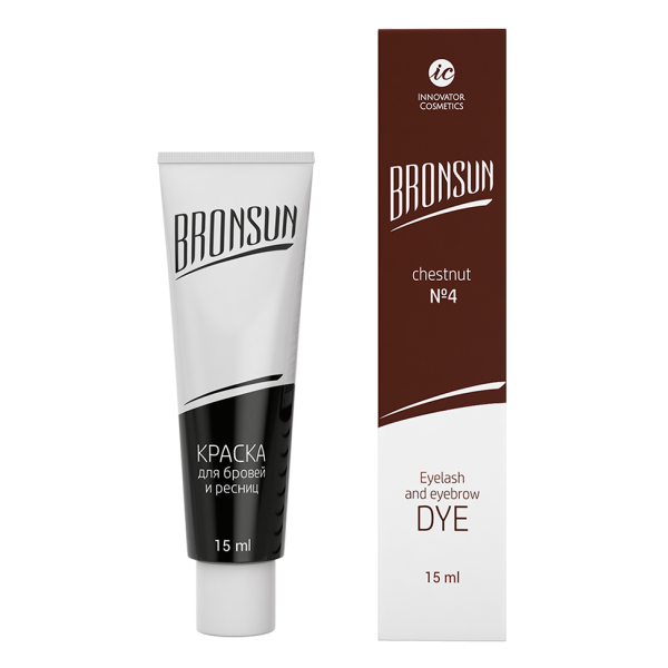 Ripsme- ja kulmuvärv BRONSUN No.4 - kastan, 15 ml