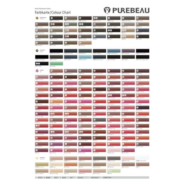 Purebeau värvikaart